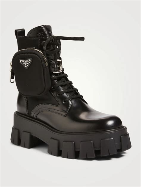 prada ankle boots with pouch|prada combat boots with pouch.